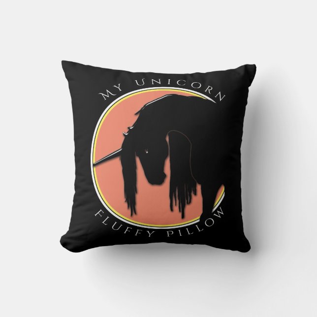 Coussin Mon licorne (jaune/saumon) (Recto)