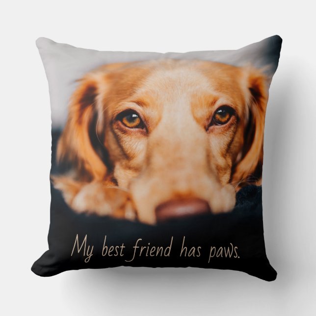 Coussin Mon meilleur ami a des pattes de chien, Puppy Meme (Recto)