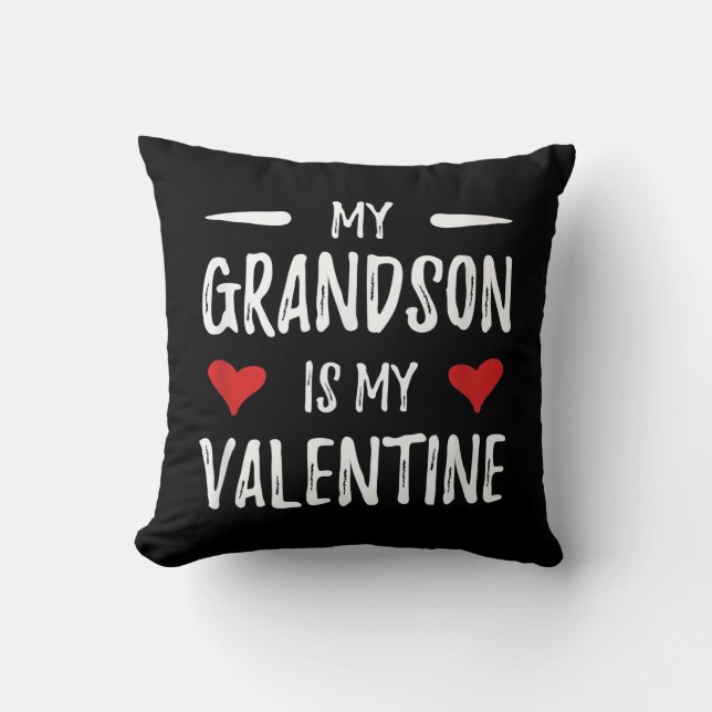 Coussin Mon petit-fils est ma Saint-Valentin pour grand-mè (Recto)
