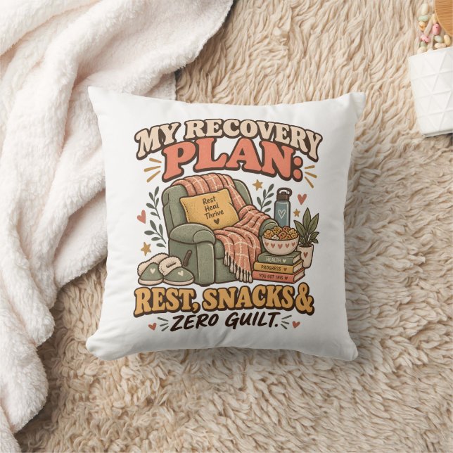 Coussin Mon plan de récupération Repos Snacks & Zéro culpa (Couverture)
