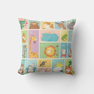 Coussin Mon Premier Alphabet ABC Animaux