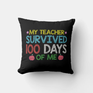 Coussin Mon professeur a survécu au 100e jour de mon école