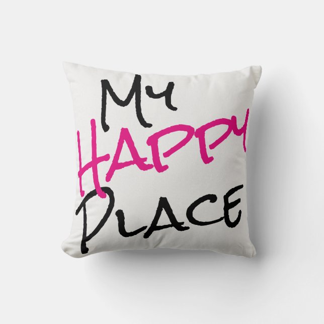 Coussin Mon rose blanc de noir heureux d'endroit (Recto)