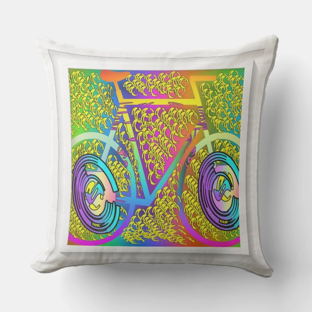 Coussin Mon vélo extérieur carré patio  (Recto)