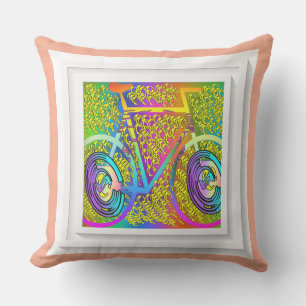 Coussin Mon vélo Peach Trim carré extérieur patio