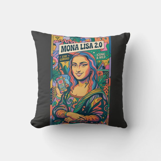 Coussin Mona Lisa 2.0 Modern Pop Art Influencer Poster - S (Recto)