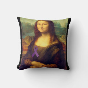 Coussin Mona Lisa Au Ruban Violet