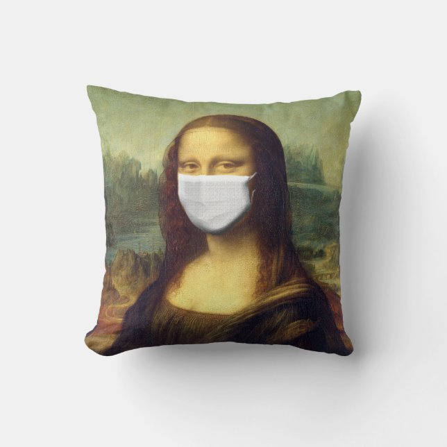 Coussin Mona Lisa Via Corona Virus (Recto)
