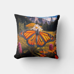 Coussin Monarque Papillon Montagne Belle prairie Nature