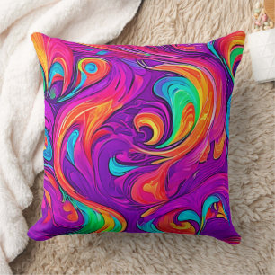 Coussin Monde Coloré : Motifs Fluide