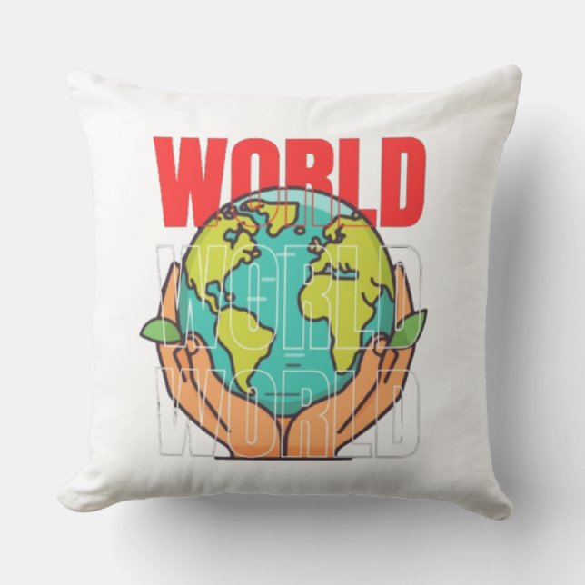 Coussin Monde – Conception de globe d'aventure de voyage (Recto)