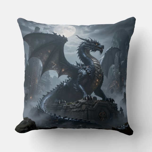 Coussin Monde des dragons – Le royaume du feu et de la mag (Recto)