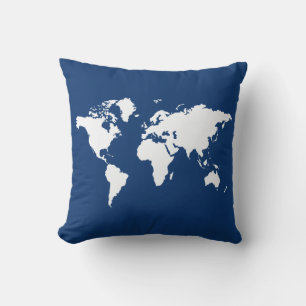 Coussin Monde élégant bleu marine