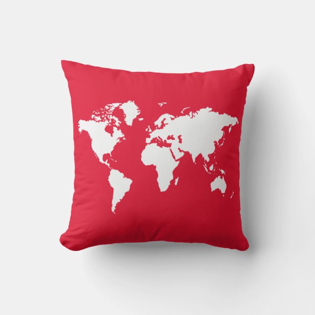 Coussin Monde élégant en géranium (Recto)