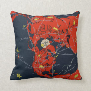 Coussin Monde global projeté de parcours aériens