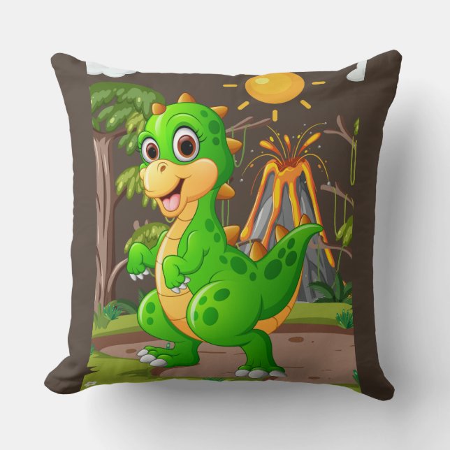 COUSSIN MONDE PRÉHISTORIQUE DES DINOSAURES  (Recto)