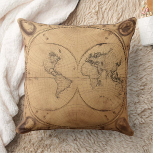 Coussin Monde Russe Vintage Globe