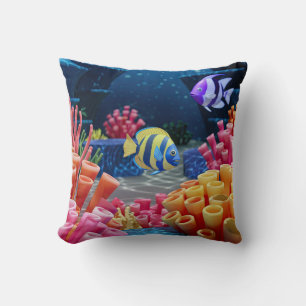 Coussin monde sous-marin