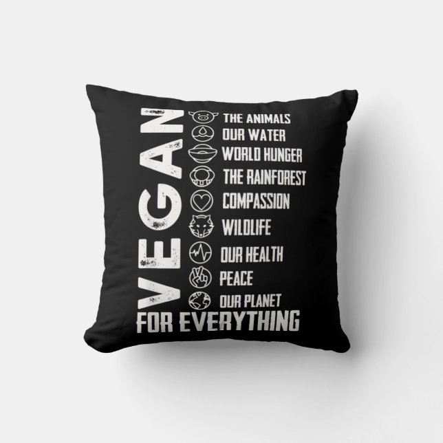 Coussin monde vegan jour heureux monde vegan jour-le futur (Recto)