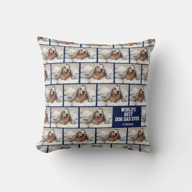 Coussin Mondes photo personnalisés Best Dog Papa (Recto)