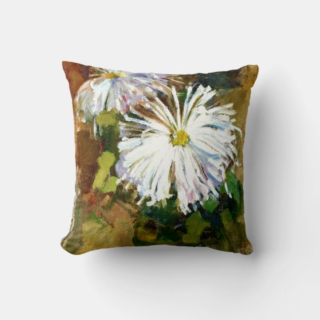 Coussin Mondrian - Deux chrysanthèmes (Recto)