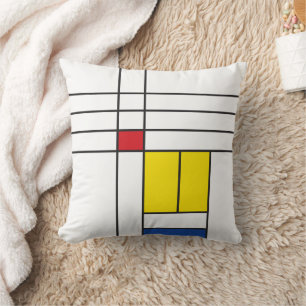 Coussin Mondrian II Design d'Art Moderne Minimaliste De St