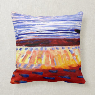Coussin Mondrian - Mer après le coucher du soleil, peintu