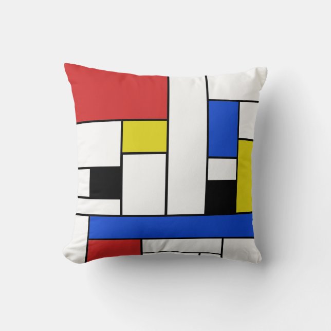 Coussin Mondrian raye le carreau (Recto)