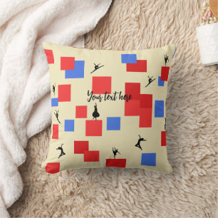 Coussin Mondrian's Dancing Cubes Blue Red Light Arrière -