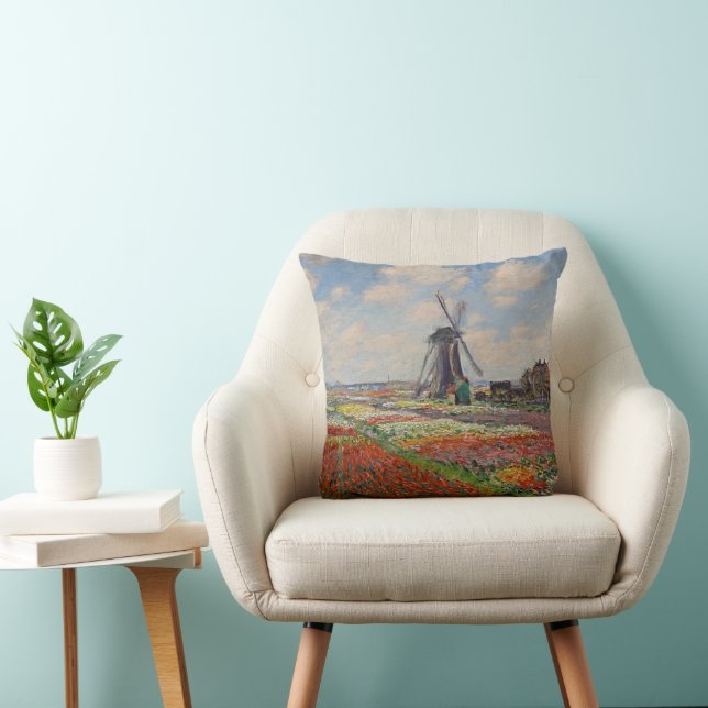 Coussin Monet - Champs de Tulipes en Hollande (Chaise)