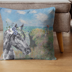 Coussin Monet Cliff Walk & Black Horse Compilation