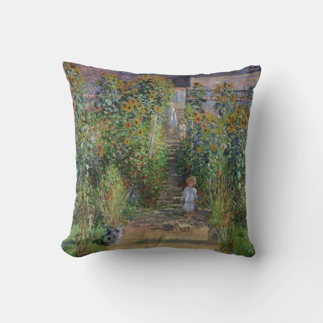Coussin Monet Garden Vetheuil Impressionim Peinture (Recto)
