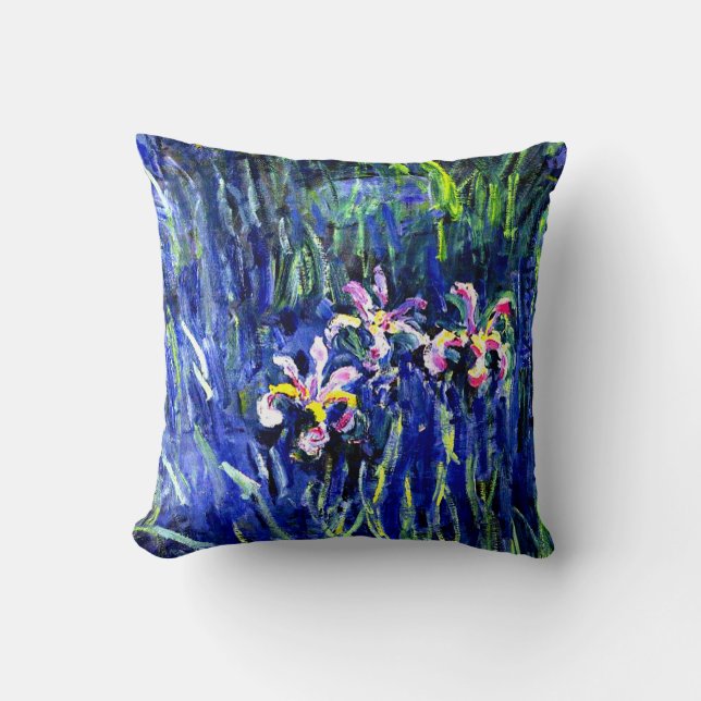 Coussin Monet - Irises, célèbre peinture, (Recto)