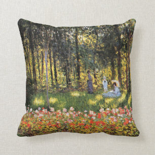 Coussin Monet - La famille de l'artiste dans le jardin