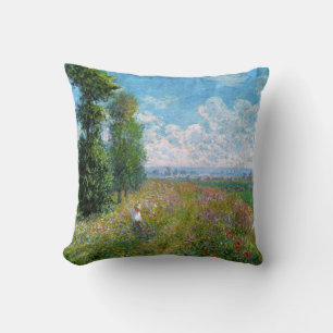 Coussin Monet - Pré avec peupliers