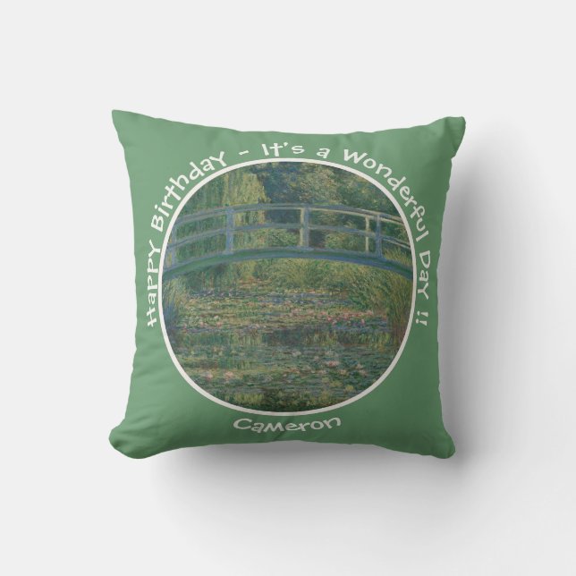 Coussin Monet's Water-Lily Pond et Footbridge Party Items (Recto)