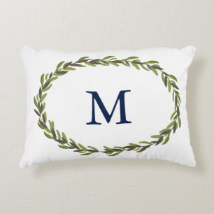 Coussin mongrammed par feuille peint