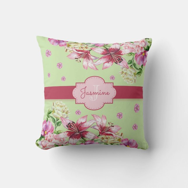 Coussin Monnaie florale Lily & Peony (Recto)