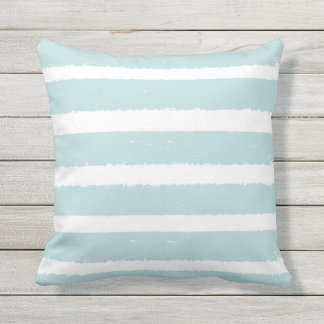 Coussin Monnaie rayée Turquoise Bleu Bleu Blancs Bleu Bleu