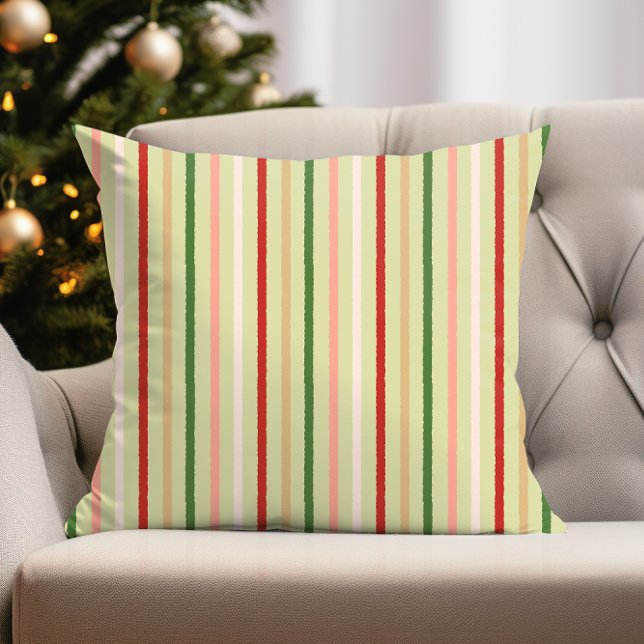 Coussin Monnaie rose preppy Vert Noël Minimal moderne (fun christmas stipes on preppy pink mint green and traditional red and green )