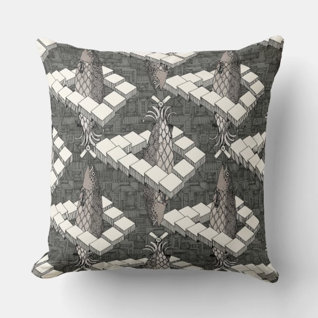 Coussin mono saumon penrose (Recto)