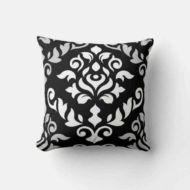 Coussin Monochrome baroque de conception de damassé (Recto)