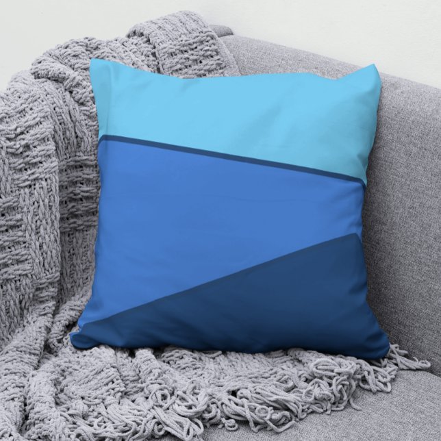 Coussin Monochrome bleu marine Turquoise couleur moderne b (Créateur téléchargé)