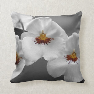 Coussin monochrome de MoJo d'Américain d'orchidé