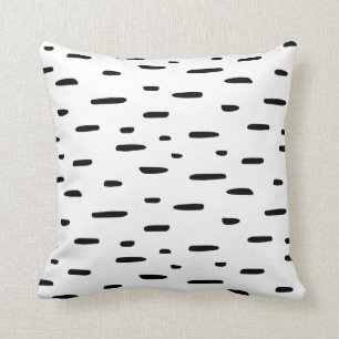 Coussin Monochrome   Fléchettes noires et blanches réversi