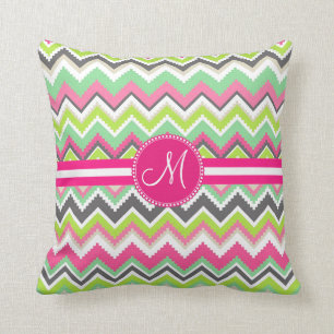 Coussin Monogram Aztec Andes Tribal Mountains Chevron