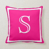 MONOGRAM Fuschia rose chaud de couleur solide