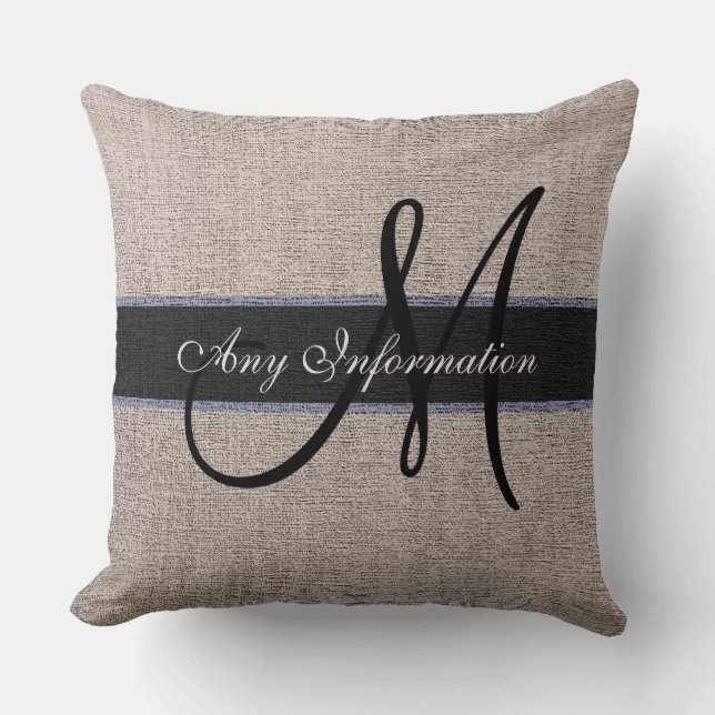 Coussin Monogram Khaki Burlap Russe Jute (Recto)