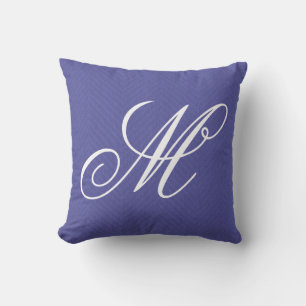 Coussin Monogram Purple Chevron Personnalisé