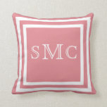 Coussin MONOGRAM Solide poussiéreux rose rose blanc clair<br><div class="desc">Conception par Sandy Closs. monogramme initiales personnalisent Custom Modèle For Throw Pillow - Coussins Customisés. Personnalisez avec votre propre nom, motif, design, devis, monogramme ou photo. Utilisez nos modèles cool, oeuvres d'art, photos, graphiques et illustrations, puis ajoutez des noms, du texte, des guillemets et des monogrammes pour créer votre propre...</div>